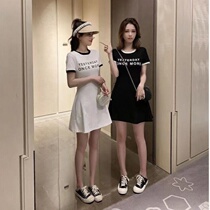 Hipster dress 2021 summer new Korean fashion skirt waist print students A- line dress children