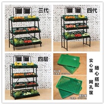 Fruit shelves vegetables and fruits and vegetables shelves second-hand convenience store shelves side-food store shelves supermarkets new steel and wood shelves