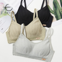 Ultra-thin chest underwear women without steel ring girl bra big chest show small gathering collection of auxiliary milk anti-sagging bra summer