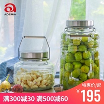 aderia Imported Japanese glass sealed jar Special bottle for sparkling wine Wine jar Plum wine jar Food grade