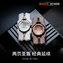 McGee studio two-page Holy Shield fingertip gyro copper titanium alloy decompression toy edc finger top adult