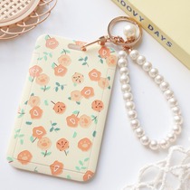 Korean style oil painting style ins small flower female cute subway card meal card bus card set badge ID card set