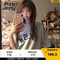 Scrap Kayin white letter printed short sleeve T-shirt male and female Summer State pure cotton loose Compassionate Couple blouses