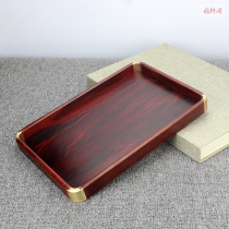 Copper-clad mahogany tea tray red and sour branches