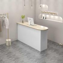 Simple modern cash register clothing store bar table round arc counter womens clothing store small beauty salon reception front desk