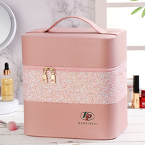Fashion large capacity sequin cosmetic bag multifunctional large and small portable storage box products Net red female ins Wind Super fire