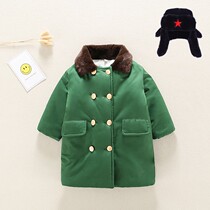 Baby Winter Dress Cotton Padded Jacket Boy Gush Military Coat Children Thickened Cotton Jersey Baby Jacket Warm Clothes