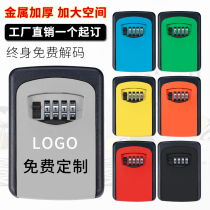 Site decoration cats eye password key box homestay gate metal anti-theft wall-mounted storage code lock storage box