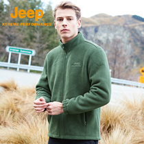 jeep outdoor fleece mens fleece jacket loose size plus velvet thickened warm assault jacket inner jacket