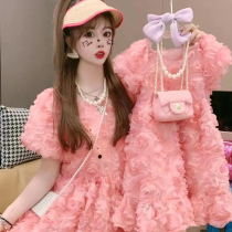 2022 summer loaded with baby girl dress with dress female dress Skirt Flowers Skirt Children Princess Princess Nepotism Dress Korean version of the sea