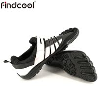  Findcool leather five-finger shoes mens five-toe shoes barefoot shoes hiking shoes casual travel shoes hard-soled 5-finger shoes