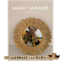ins Wind American light luxury retro vanity mirror girl bedroom porch corridor wall Wall decorative mirror