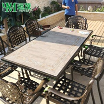 Yuanmao outdoor table and chair courtyard outdoor Villa Terrace in courtyard outdoor cast aluminum table and chair iron leisure combination