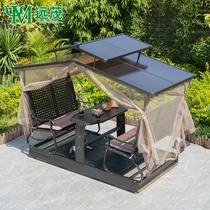 Far-lush outdoor power rocking chair courtyard Leisure balcony outdoor autumn Qianyang light room Four people in rocking chair swing swing