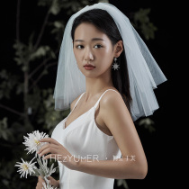Cloud love bridal veil Main wedding tiara Super Xian Sen department photo props certificate short puffy small veil