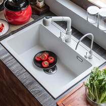 Coenna quartz stone sink single tank kitchen sink granite washing basin small apartment basin household