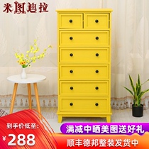 American chest of drawers Solid wood bedroom storage chest of drawers Modern simple living room four five six chest of drawers white locker