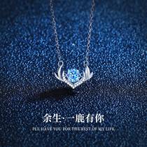 A deer has your necklace Lady summer sterling silver choker 2021 New light luxury niche inlaid Swarovski Zirconium