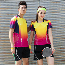 Badminton suit sports suit custom mens and womens short-sleeved summer breathable quick-drying table tennis tennis shorts game suit
