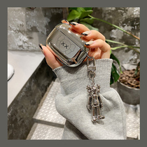 Plating Tide brand bear pendant for airpodspro Protective case airpods protective cover airpods2 second generation male Apple wireless Bluetooth headset protective cover third generation ins Wind