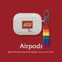 Building block pendant suitable for airpods Protective case transparent airpodspro third generation protective cover airpods second generation silicone soft case 2 3 Apple headphone cover 1 wireless Bluetooth