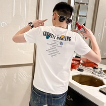 Short-sleeved T-shirt mens summer trend printing round neck pure cotton top 2021 new ins tide brand mens wild half sleeve