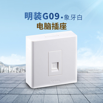 Bull surface mount socket Network cable socket Computer network socket Panel computer socket network socket G09 white