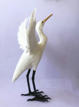 Animal model feather crafts simulation egret Jinan bird photography stage props garden scene pendant
