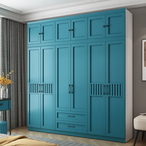 Wardrobe modern and simple girls rental room household bedroom wooden swing door cabinet six or eight doors American large wardrobe