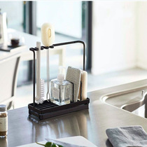 Japan Yamazazaki Yamazaki Industrial bathroom table top sponge brush cleaning supplies toothbrush rag containing shelf