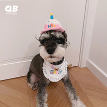 Korean ins cute cute dog cat pet birthday hat candle cake hat saliva towel vocal toy