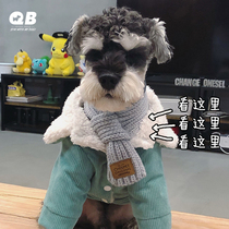 QB Pooch Kitty Scarf Triangle Towel for dog clothes Ornaments Teddy Snownery Small Mid Dog Autumn Winter Knit Neck