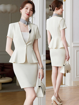 Short sleeve professional suit female summer high-end temperament hotel front desk manager working clothes beauty salon gold store wear