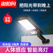 Solar Patio Outdoor Lights New Countryside Home Lighting Super Bright Body Induction Black automatic bright integrated street lamp