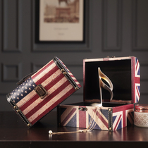 Jewelry box retro English leather suitcase machine ornaments Treasure Box storage box cosmetic box decoration box