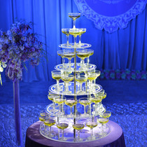Opening ceremony wedding arrangement acrylic five-layer round champagne tower cup holder new wedding champagne tower