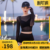  2021 new Korean boxer split swimsuit female summer conservative belly cover thin sexy bikini chest gathered swimsuit