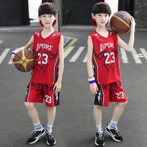 Childrens Childrens basketball suit suit Summer thin mesh breathable training suit Boys sports fashion team uniform jersey