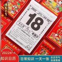 2022 Year of the Tiger Creative Knowledge Calendar One Page Daily Common Sense Black Word Hand Tear Home Wall Old Yellow Calendar