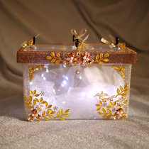 Hidden wedding shoe artifact Pick up pro blocking the door tricky game props Wedding shoe box with lock transparent wedding spoof