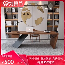 Solid wood desk office boss desk general manager desk industrial wind loft creative desktop computer desk desk desk