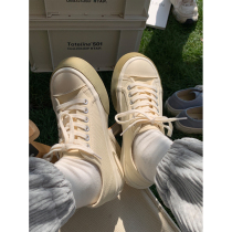Xu Liu Mang 2021 early spring simple style Japanese thick bottom big head canvas shoes students daily cute wild shoes
