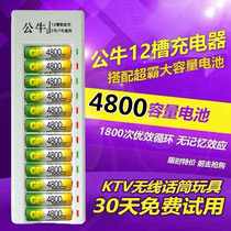 GP super rechargeable battery No. 5 AA large capacity 12 slot charging set KTV microphone toy rechargeable battery