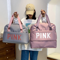 Net Red Travel Bag Large Capacity Woman Small Portable Handbag Short Sleeve Tie Rod Dual-use Waterproof Mens Luggage Bag