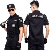 Black secret service short-sleeved overalls Summer breathable security suit Long-sleeved secret service logo suit Hat pants shoes equipment