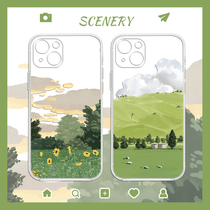 Apple 13 phone shell new iPhone13 transparent soft shell 12promax illustrations 11pro scenery mini superior x small freshener xr lovers 7 art 8 art i