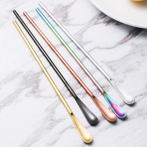 Japanese stainless steel coffee spoon exquisite long handle creative seasoning mixing spoon cute ice spoon solid mixed stick