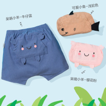Fan ni Bajia 1-3 year old pure cotton casual short pants for children in summer fashion big PP pants blue pink A class
