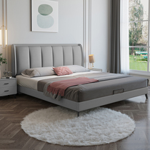 Bed Light luxury modern leather bed modern simple Italian double Master Bedroom 1 8 meters Nordic air pressure storage wedding bed