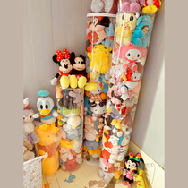 Doll storage barrel plastic children plush toy puppet basket doll finishing artifact transparent PVC tube large cylinder